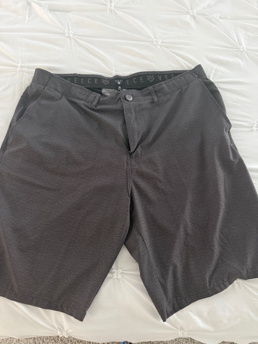 Veece Men’s Charcoal Flat-Front Performance Shorts